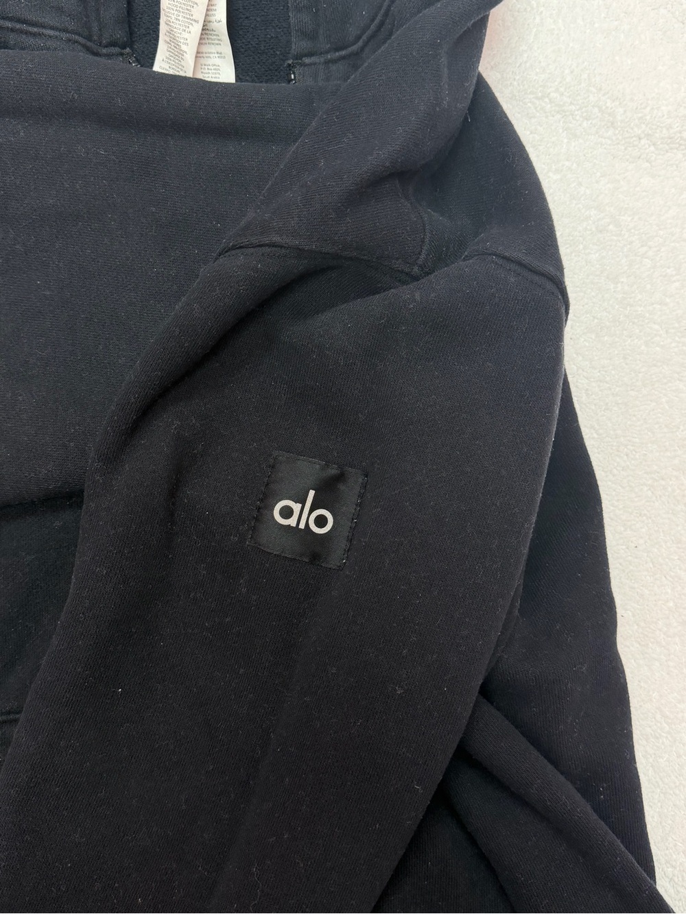 Alo Yoga Black Hooded Zip Jacket